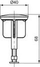 Ablaufstopfen mit einem Durchmesser von 40 mm und einer Höhe von 68 mm, in einem einfachen Design, hergestellt von Ideal Standard.